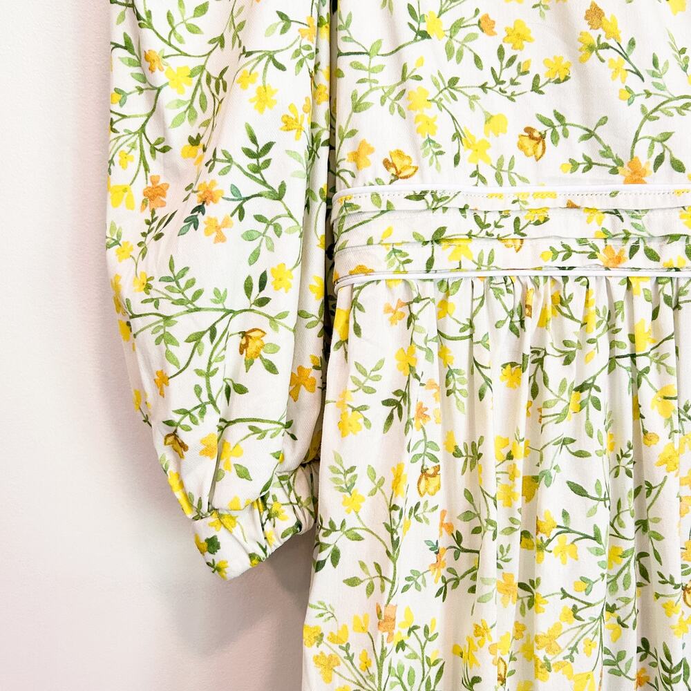 NEW Especia One Shoulder Floral Ester Midi Dress Yellow Size S - Picture 5 of 10